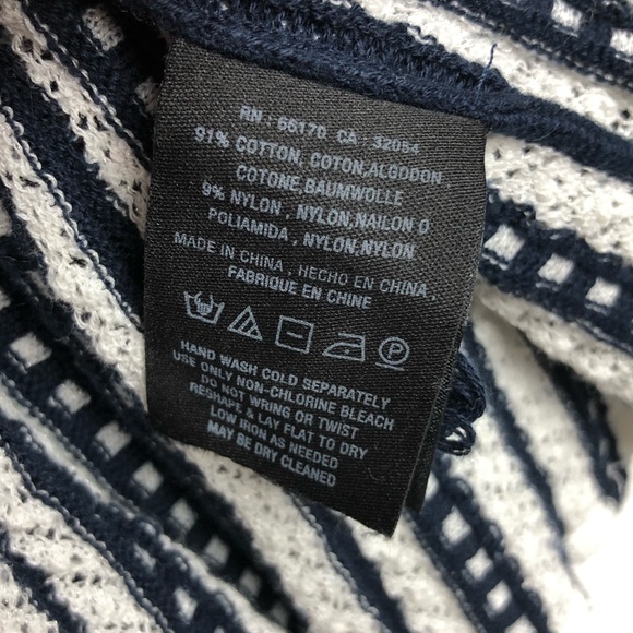 Anthro Moth Ostinato Peplum Knit Tank Navy & White - Picture 7 of 7